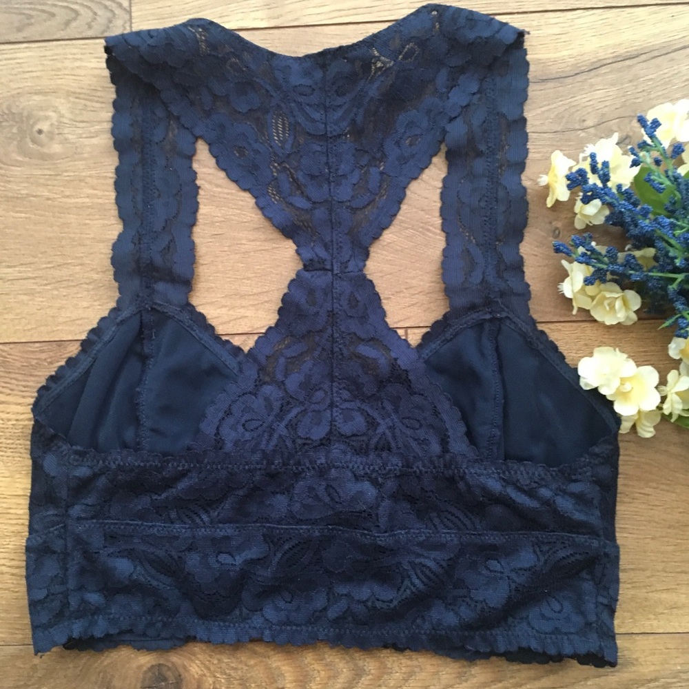 New FREE PEOPLE NAVY RACER BACK BRALETTE - Picture 2 of 7